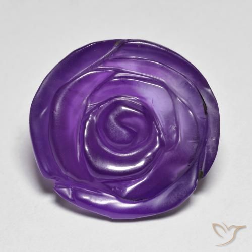 14.41ct Natural Violeta medio Amatista, Corte Flor, Translúcido