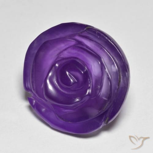 Amatista Violeta medio natural de 14.41 ct, Corte Flor, Translúcido