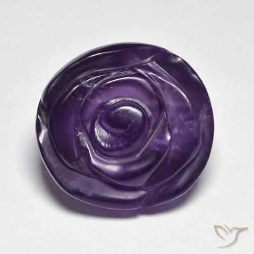 16.34ct Natural Violeta oscuro Amatista, Corte Flor, Translúcido