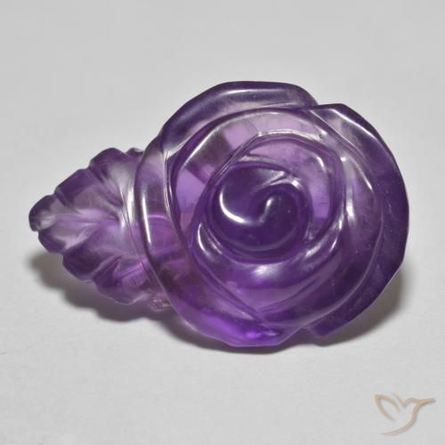 12.57ct Natural Violeta claro medio Amatista, Corte Flor, Translúcido