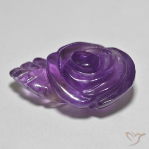 Amatista Violeta claro medio natural de 12.57 ct, Corte Flor, Translúcido