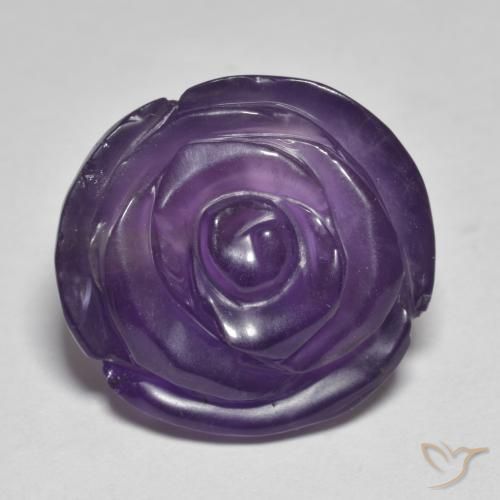 16.93ct Natural Violeta oscuro Amatista, Corte Flor, Translúcido
