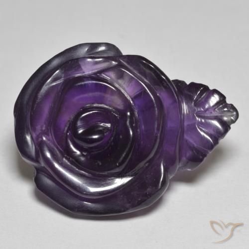 25.29ct Natural Violeta medio Amatista, Corte Flor, Translúcido