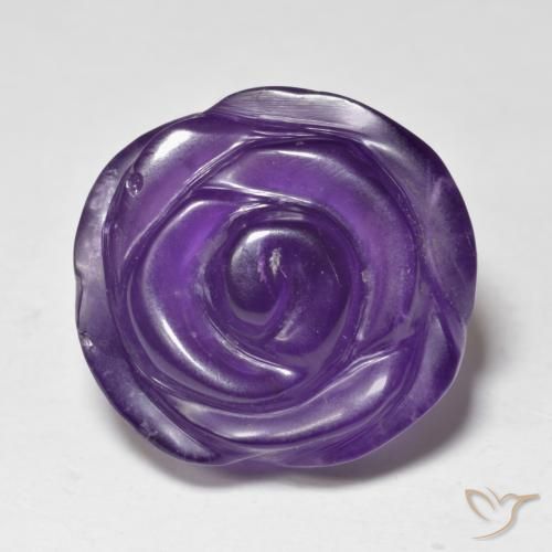 15.46ct Natural Violeta medio Amatista, Corte Flor, Translúcido