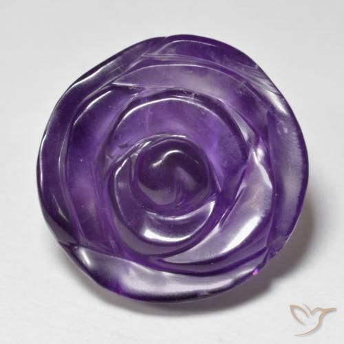 24.20ct Natural Violeta medio Amatista, Corte Flor, Translúcido