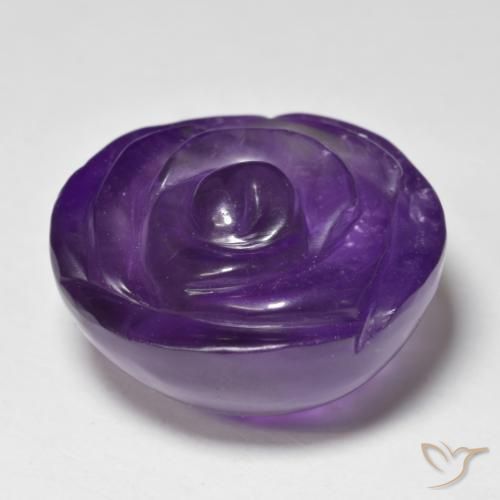 Amatista Violeta medio natural de 24.20 ct, Corte Flor, Translúcido