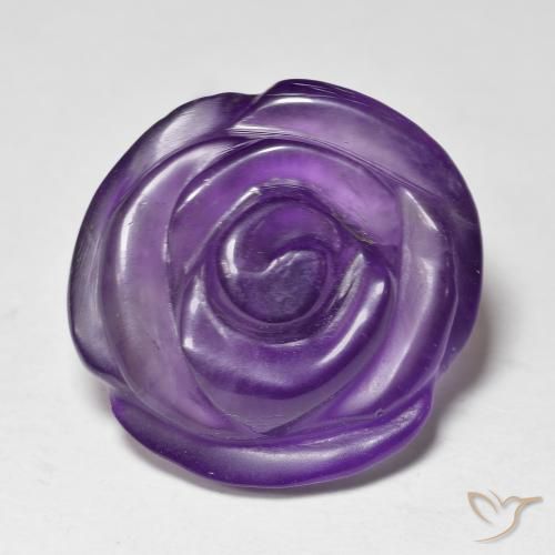 15.69ct Natural Violeta medio Amatista, Corte Flor, Translúcido, Photo A