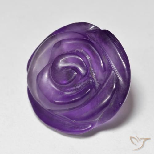 Amatista Violeta medio natural de 15.69 ct, Corte Flor, Translúcido