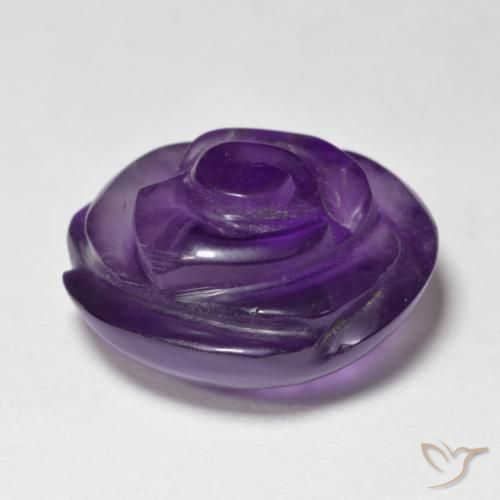 Amatista Violeta medio natural de 15.69 ct, Corte Flor, Translúcido