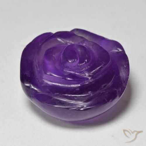 Amatista Violeta medio natural de 20.30 ct, Corte Flor, Translúcido