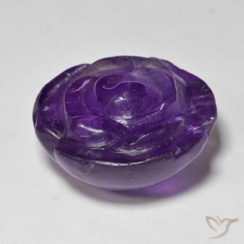 Amatista Violeta medio natural de 17.75 ct, Corte Flor, Translúcido