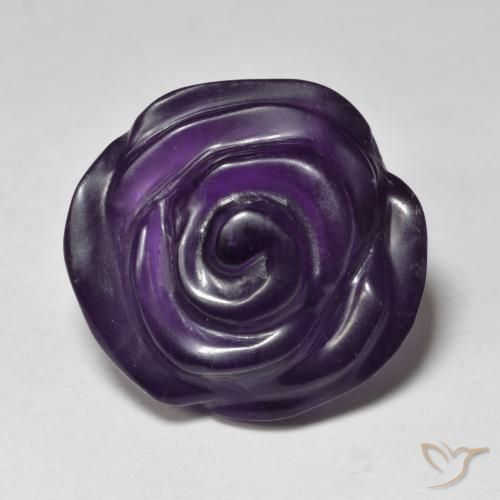 15.76ct Natural Violeta medio Amatista, Corte Flor, Translúcido