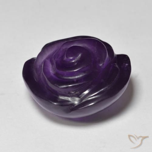 Amatista Violeta medio natural de 15.76 ct, Corte Flor, Translúcido