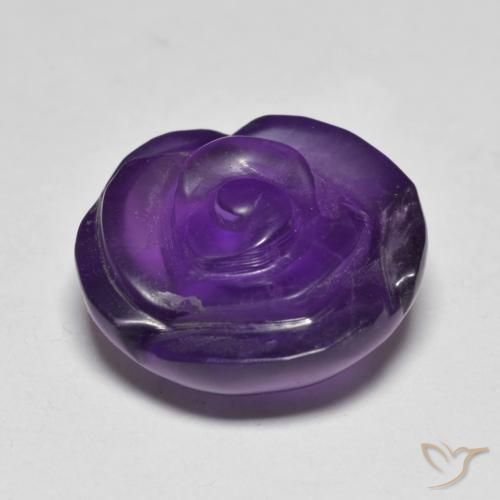 Amatista Violeta medio natural de 10.19 ct, Corte Flor, Translúcido
