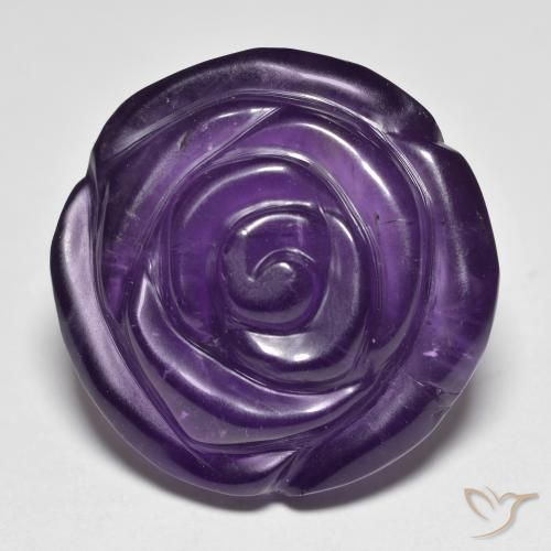 26.05ct Natural Violeta oscuro Amatista, Corte Flor, Translúcido