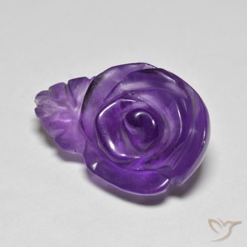 11.12ct Natural Violeta medio Amatista, Corte Flor, Translúcido