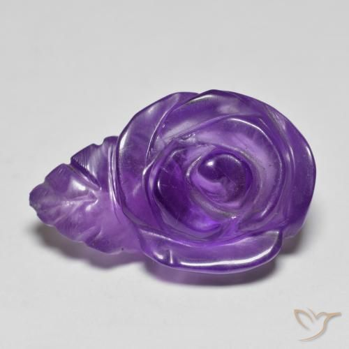 Amatista Violeta medio natural de 11.12 ct, Corte Flor, Translúcido