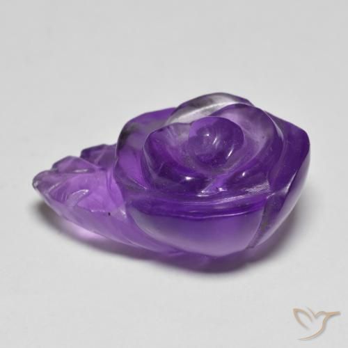 Amatista Violeta medio natural de 11.12 ct, Corte Flor, Translúcido
