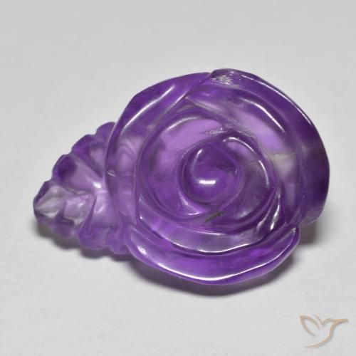 15.32ct Natural Violeta medio Amatista, Corte Flor, Translúcido