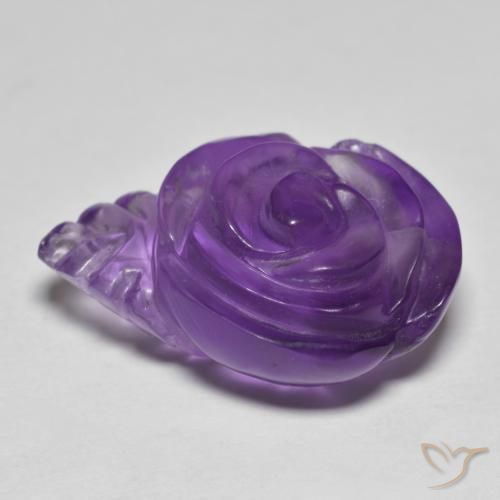 Amatista Violeta medio natural de 15.32 ct, Corte Flor, Translúcido