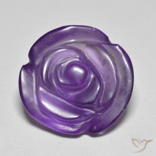 11.02ct Natural Violeta medio Amatista, Corte Flor, Translúcido