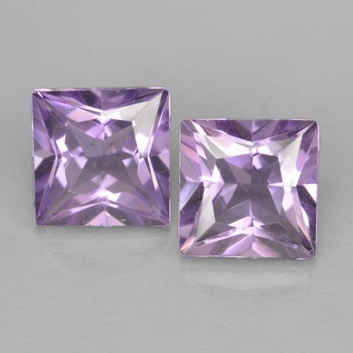 Gemas de Amatista Violeta claro natural de 2.05 ct, Cuadrado, VVS-VS
