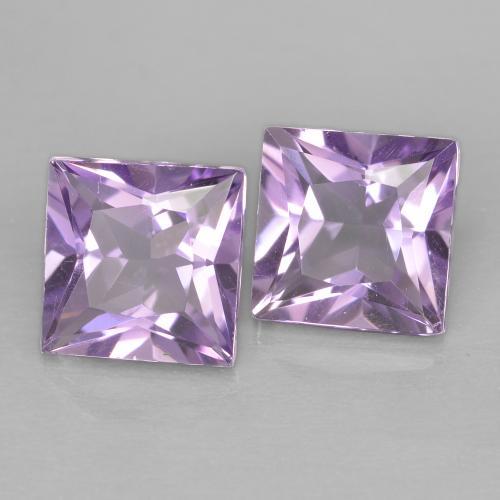 Gemas de Amatista Violeta claro natural de 2.05 ct, Cuadrado, VVS-VS