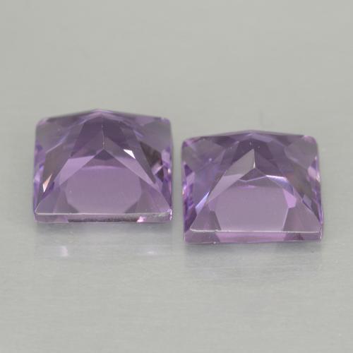 Gemas de Amatista Violeta claro natural de 2.05 ct, Cuadrado, VVS-VS