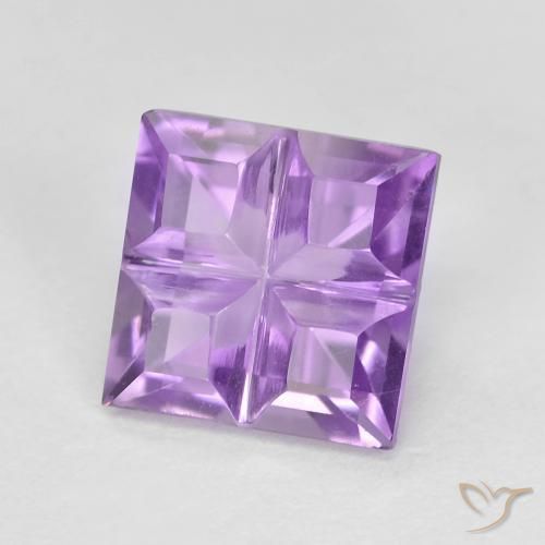 Amatista Violeta medio natural de 1.54 ct, Cuadrado, VVS-VS