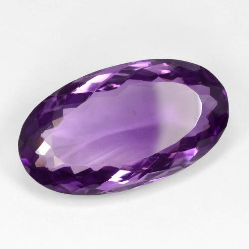 Amatista violeta medio natural de 13,71 ct, corte óvalo, VVS-VS
