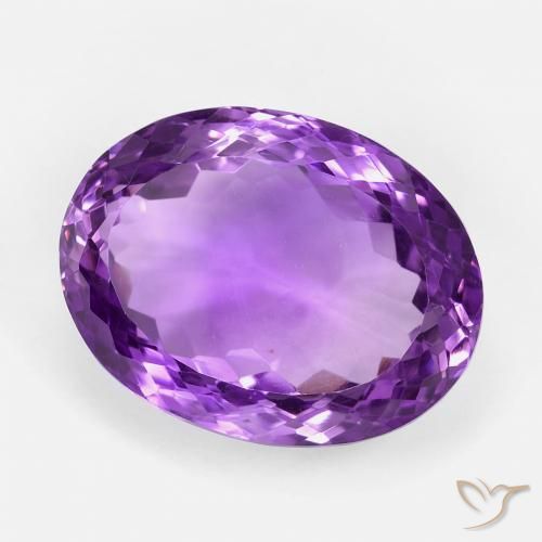 Amatista Violeta intenso natural de 21.03 ct, Ovalada, VVS