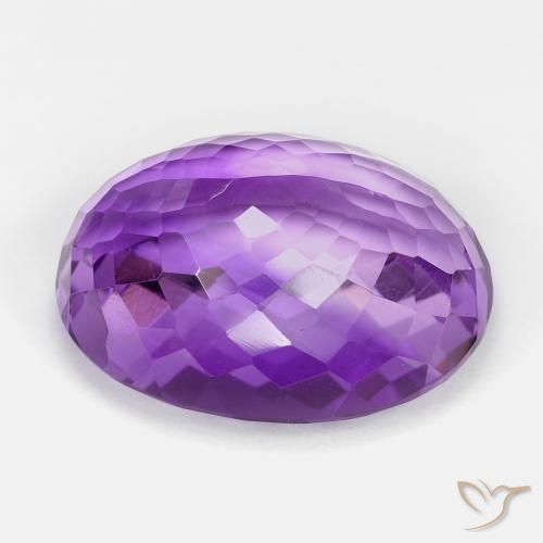 Amatista Violeta intenso natural de 21.03 ct, Ovalada, VVS