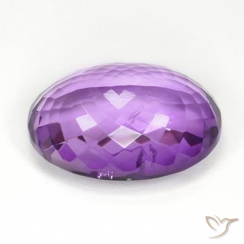 Amatista Violeta intenso natural de 15.62 ct, Ovalada, VVS