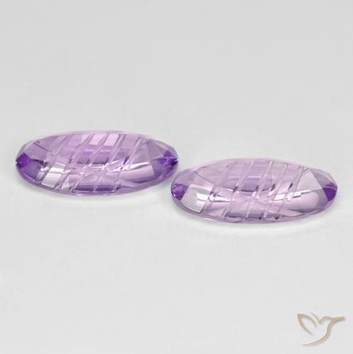 Gemas de Amatista Violeta claro natural de 3.58 ct, Ovalada, VVS-VS
