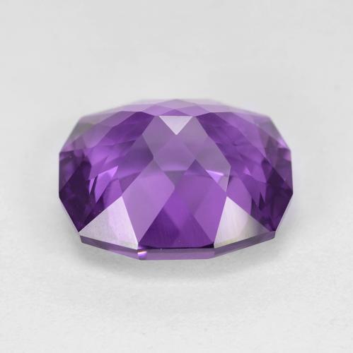 Amatista Violeta medio natural de 5.71 ct, Corte Cojín, VVS-VS