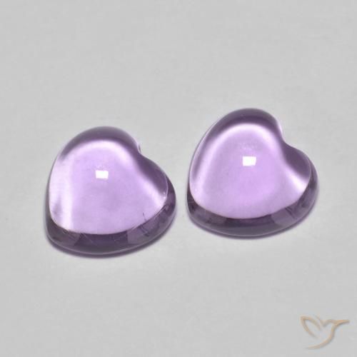 1.72ctw Natural Violeta claro medio Amatista, Corazón, Transparente