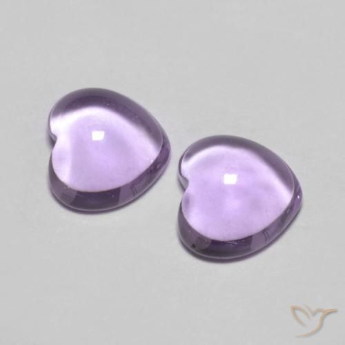 Gemas de Amatista Rosado violeta medio natural de 1.80 ct, Corazón, Transparente