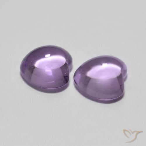 Gemas de Amatista Rosado violeta medio natural de 1.80 ct, Corazón, Transparente