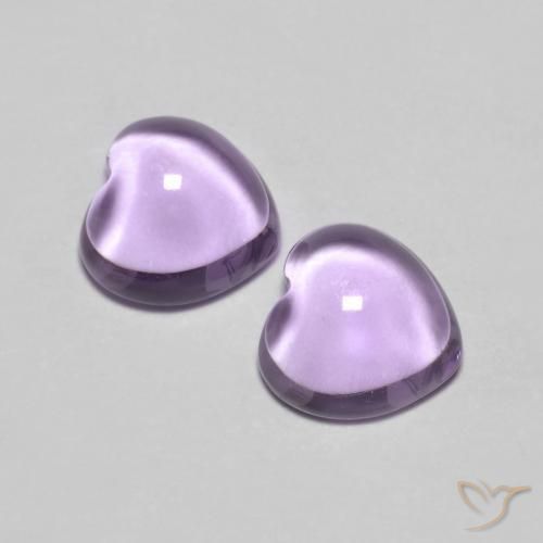 Gemas de Amatista Rosado violeta medio natural de 1.76 ct, Corazón, Transparente