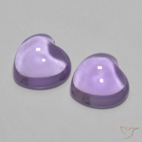 1.68ctw Natural Violeta claro Amatista, Corazón, Transparente