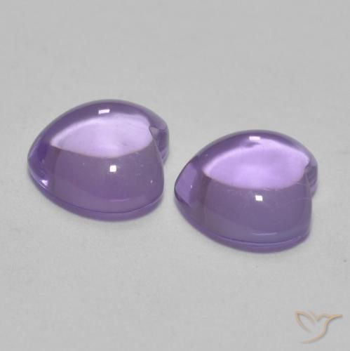 Gemas de Amatista Violeta claro natural de 1.68 ct, Corazón, Transparente