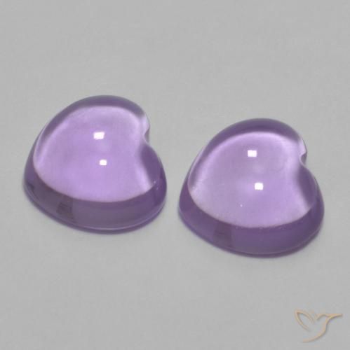 1.77ctw Natural Violeta claro Amatista, Corazón, Transparente
