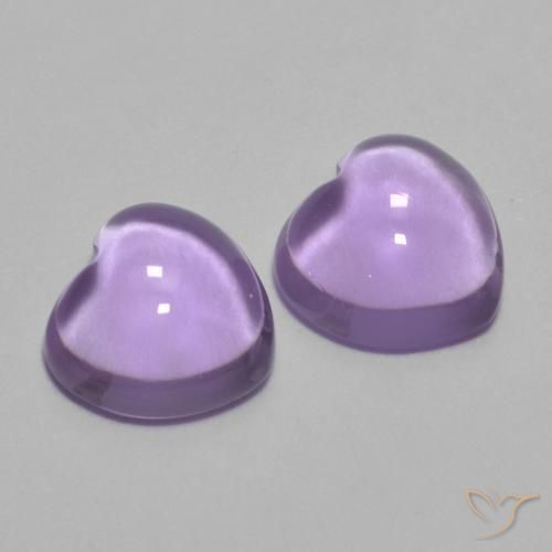 Gemas de Amatista Violeta claro natural de 1.77 ct, Corazón, Transparente