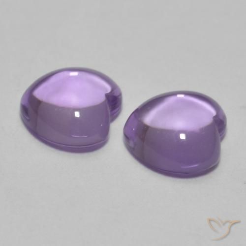 Gemas de Amatista Violeta claro natural de 1.77 ct, Corazón, Transparente