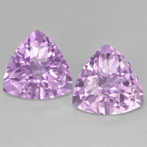 Gemas de Amatista Violeta rosado medio natural de 6.57 ct, Trillón, VVS