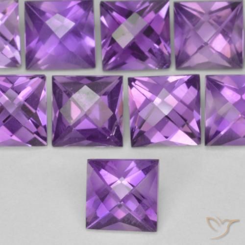 0.70ct Natural Violeta medio Amatista, Cuadrado, VVS-VS
