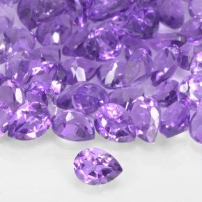 Gemas de Amatista Violeta vívido natural de 1.13 ct, En forma de pera, VVS-VS