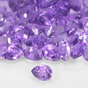 Gemas de Amatista Violeta vívido natural de 1.13 ct, En forma de pera, VVS-VS