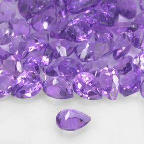 Gemas de Amatista Violeta vívido natural de 1.13 ct, En forma de pera, VVS-VS
