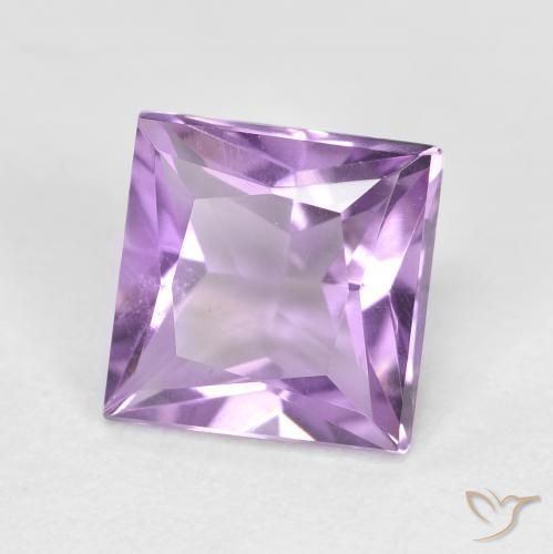 Amatista Violeta púrpura natural de 1.53 ct, Cuadrado, VS